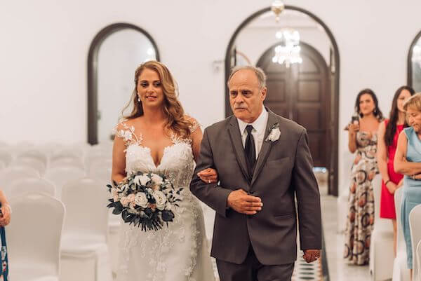 Clearwater Beach bride walking down the aisle