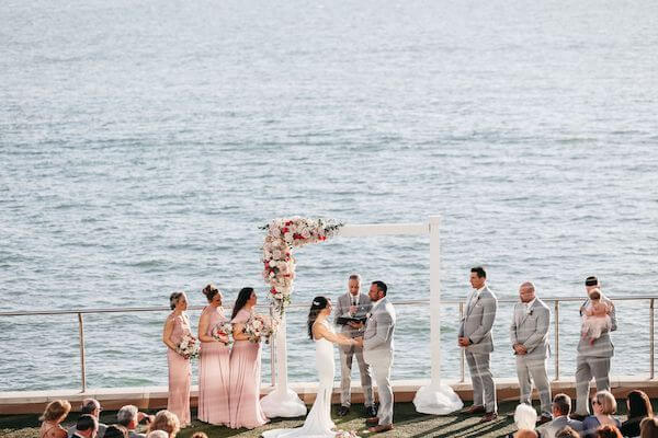 Opal Sands wedding ceremony overlooking Clearwater Beach