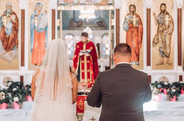 Wedding ceremony at Holy Trinity Orthodox Church in Clearwater Beach