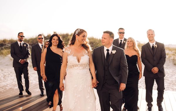 Wedding party photos on Clearwater Beach