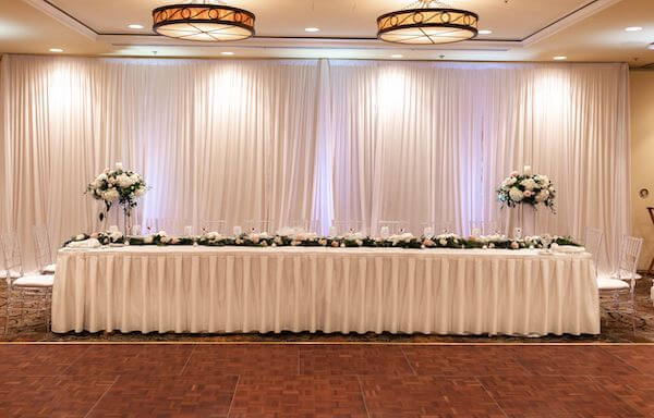 Head table for a Clearwater Beach wedding reception