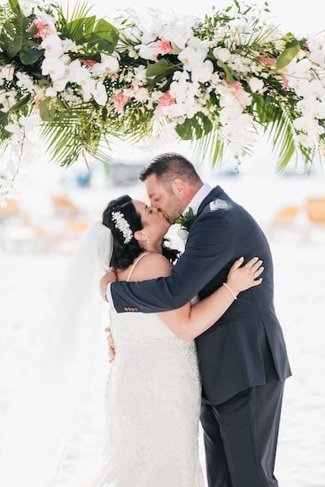 Sealing their vows with a kiss