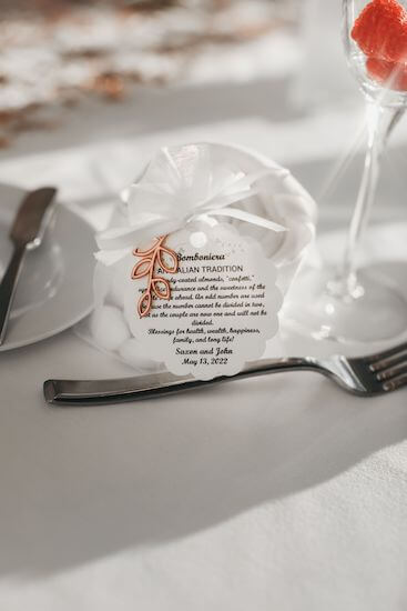 Jordan Almonds as a wedding favor 