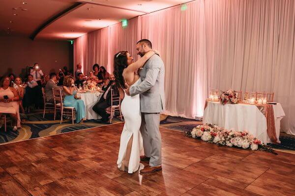 Bride and groom's first dance to Perfect by Ed Sheeran at the Opal Sands on Clearwater Beach