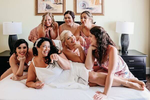 Bride and bridal party at the Sandpearl Resort on Clearwater Beach