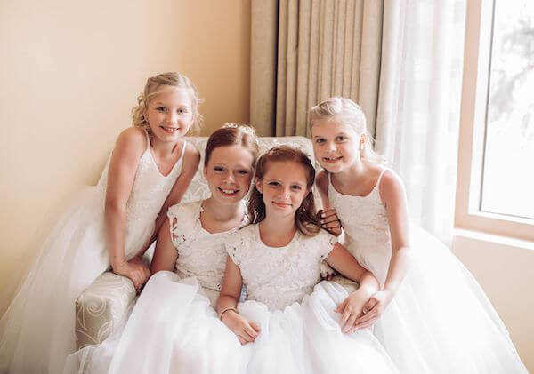 Adorable flower girls at the Sandpearl Resort on Clearwater Beach