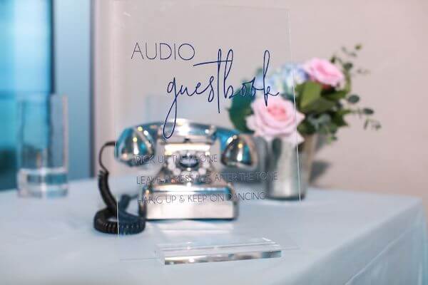 Telephone wedding guests book where you can leave a voice message for the newlyweds