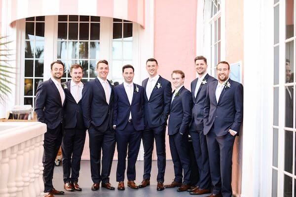 Groom and his groomsmen at the Don Cesar