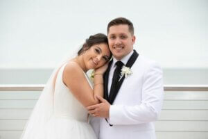 Bride and groom at the Opal Sands Resort on Clearwater Beach