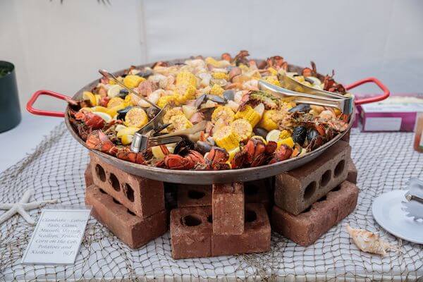 Delicious seafood Bol for a St. Pete Beach wedding reception