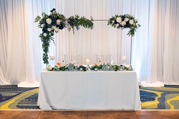 Sweetheart table at an Opal Sands Resort wedding