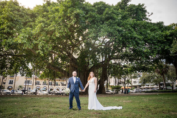 bride and groom's photos in downtown St Pete