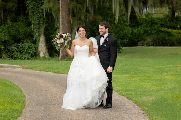 bride and groom enjoying private time