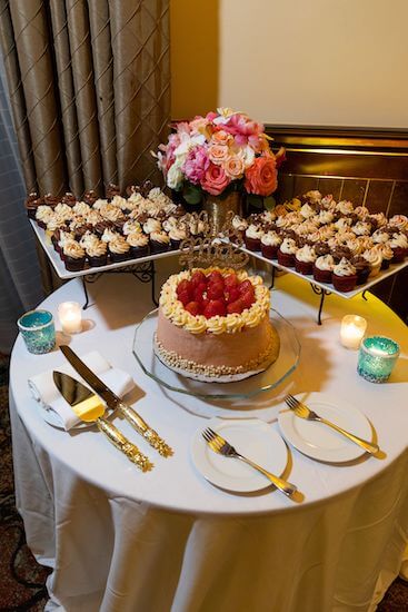 Intimate wedding cake and custom cupcakes for an intimate Clearwater Beach wedding