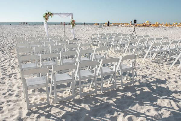 Beautiful beach wedding at the Sandpearl Resort on Clearwater Beach