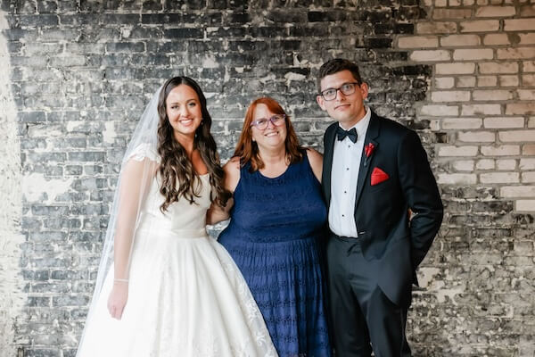 Bride and groom with Tammy Waterman of Special Moments Event Planning