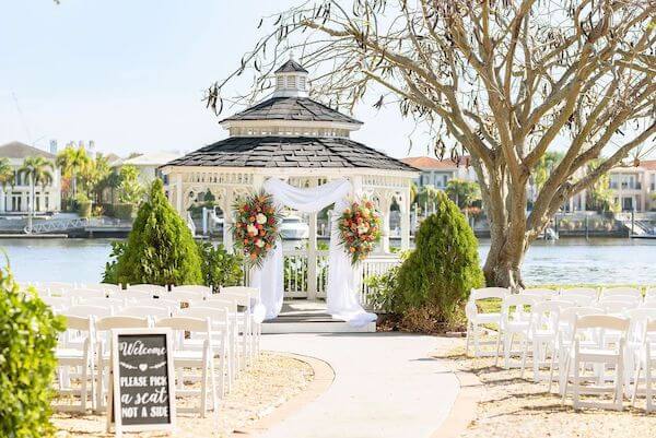 Floral draped gazebo at the Davis Islands Garden Club in Tampa