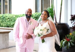 Bride and groom at the Sandpearl Resort in Clearwater Beach