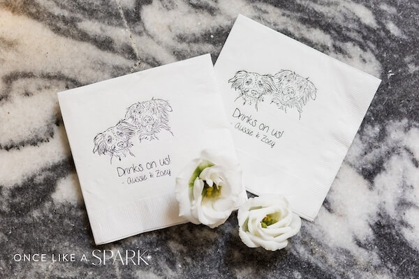 Cute cocktail napkins for a Tampa wedding