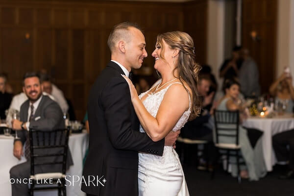 Bride and groom's first dance at their Le Meridien Tampa wedding