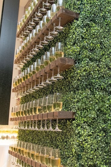 Champagne wall at an Ybor City wedding