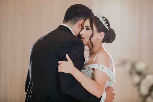 A bride and groom's first dance 