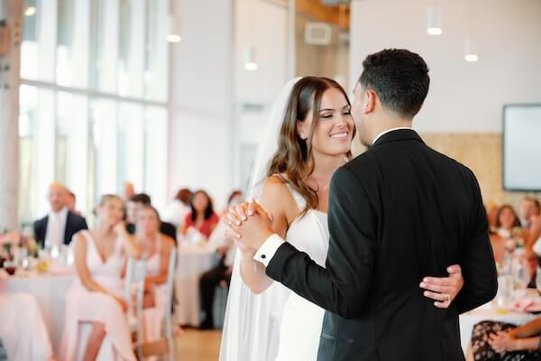 Bride and groom's first dance at their Tampa River Center wedding