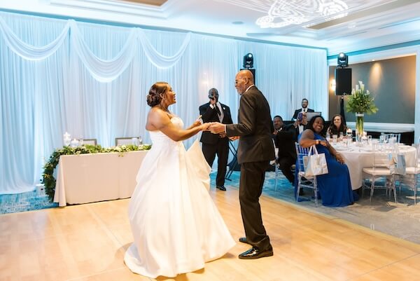 Bride and groom's first dance at their Hyatt Clearwater Beach wedding