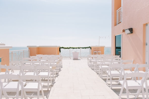 Outdoor wedding ceremony on the Caladesi Terrace at the Hyatt Clearwater Beach