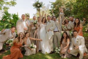 Newlywed's and their wedding party at the Davis Islands Garden Club