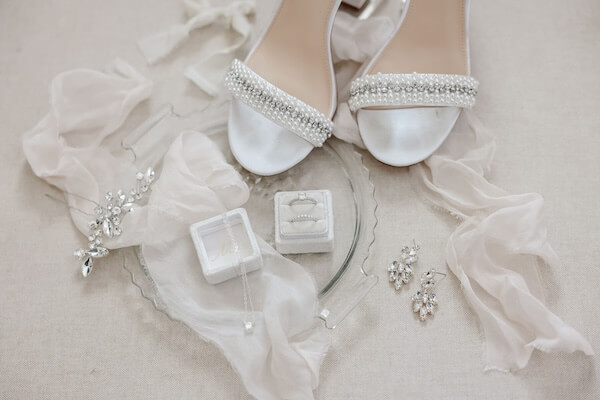 Brides wedding shoes and accessories