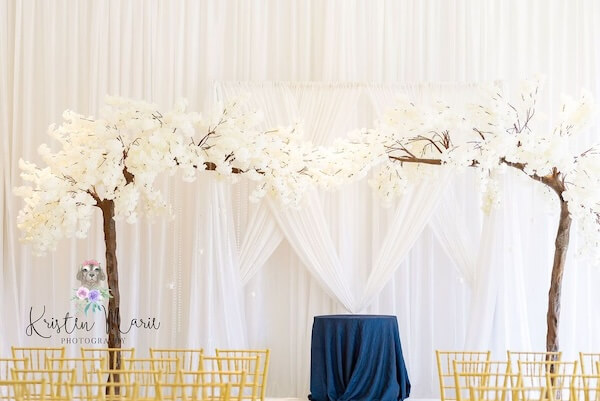 Wedding structure and beautiful draping for a Tampa Garden Club wedding ceremony