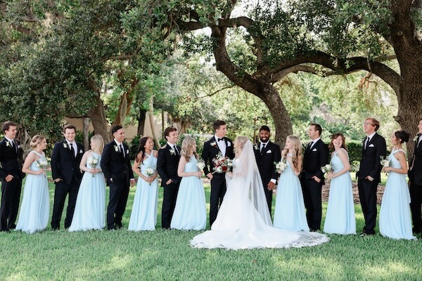 Tampa Bay bride and groom with their wedding party