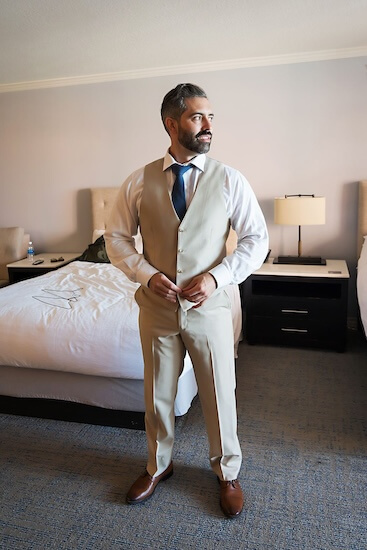 Groom getting ready for his Hyatt Regency Clearwater Beach wedding.