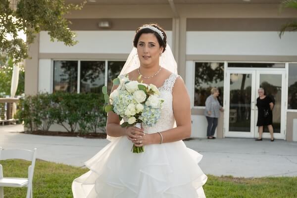 Clearwater Beach bride walking down the aisle.