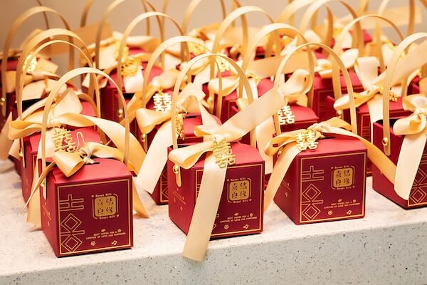 Gifts for family and close friends attending a wedding Tea Ceremony.