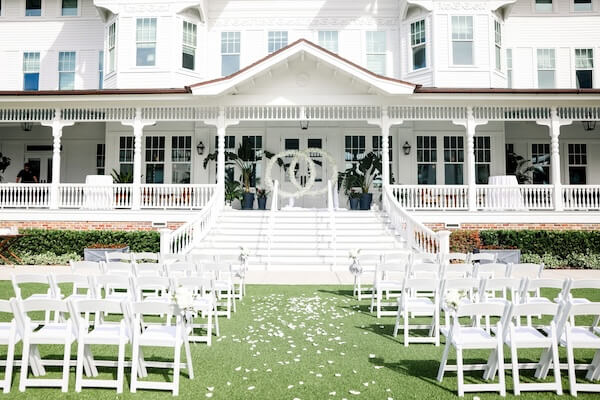 Wedding ceremony on the verandah of the Belleview Inn.