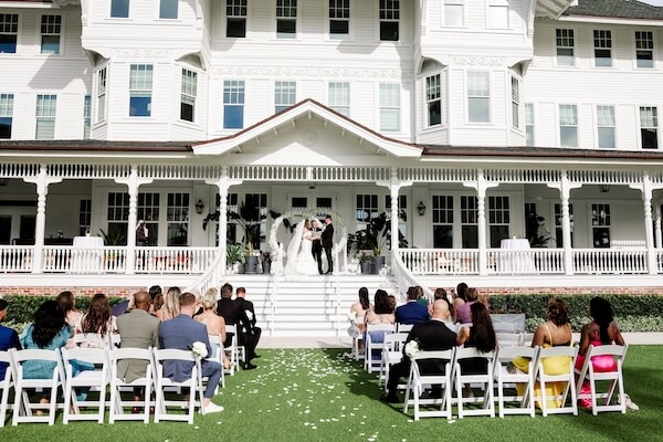 Wedding ceremony on the verandah of the Belleview Inn.