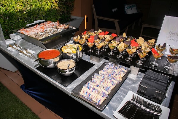 Raw bar during cocktail hour at the Opal Sands.