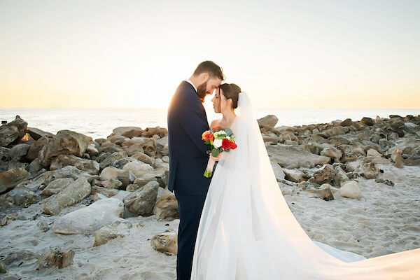 Sunset wedding photos on Clearwater Beach.