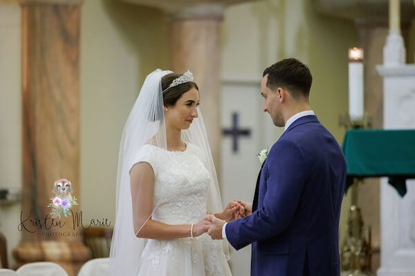 An afternoon wedding ceremony at Sacred Heart Catholic church in Tampa.