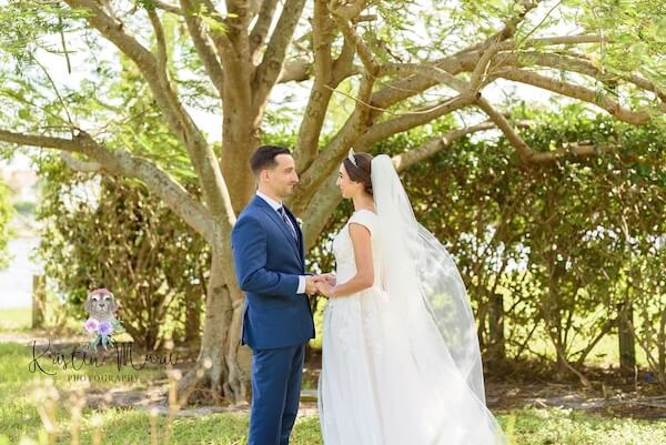 Wedding portraits after an afternoon wedding in Tampa.