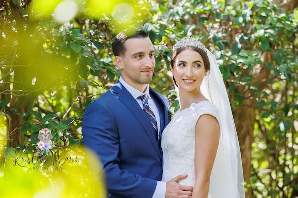 Wedding portraits after an afternoon wedding in Tampa.