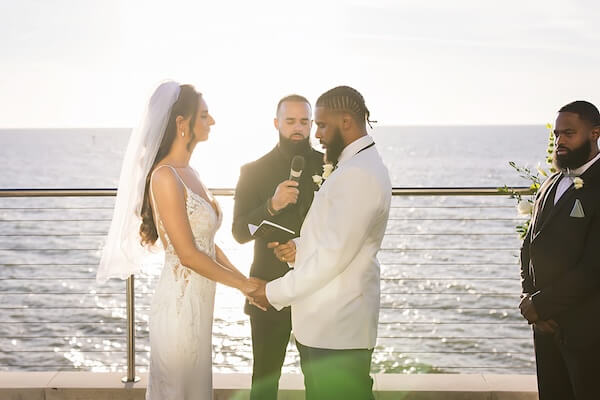 An outdoor wedding ceremony at the Opal Sands Resort.
