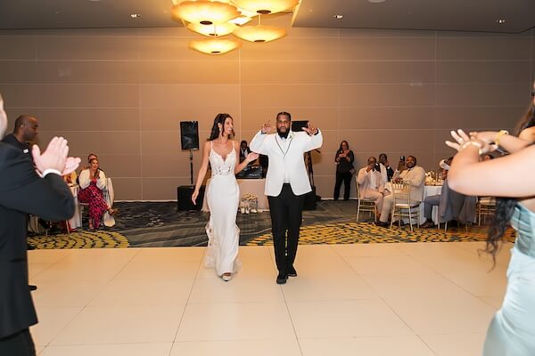 Bride and groom's entrance at their Clearwater wedding reception.