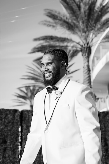 A groomm making his way down the aisle for his Clearwater wedding ceremony.