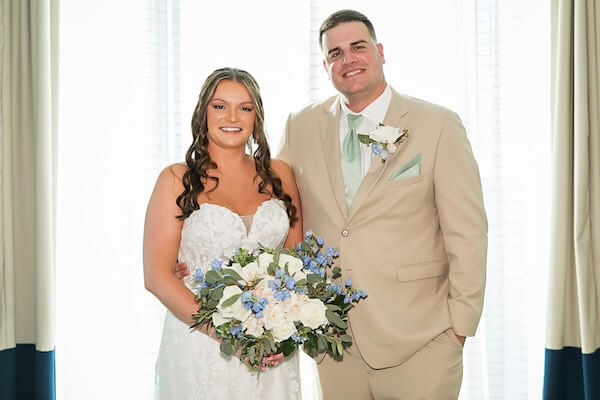 Bride and Groom before their Wyndham Grand wedding on Clearwater Beach
