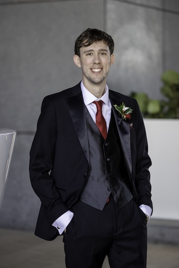 A groom before his Clearwater wedding at the Wyndham Grand Clearwater Beach.