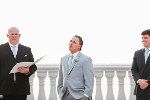 A groom waiting for his bride's arrival!