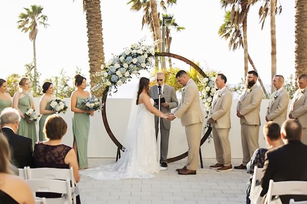 A Wyndham Grand wedding ceremony in Clearwater Beach, Florida.